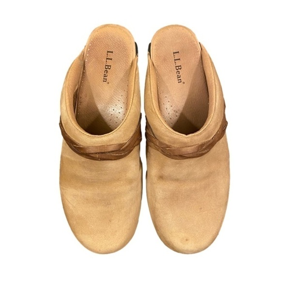 L.L. BEAN Leather Clogs/Mules Leather Braid Tan Suede Women Size 40 (8.5) - Picture 2 of 15